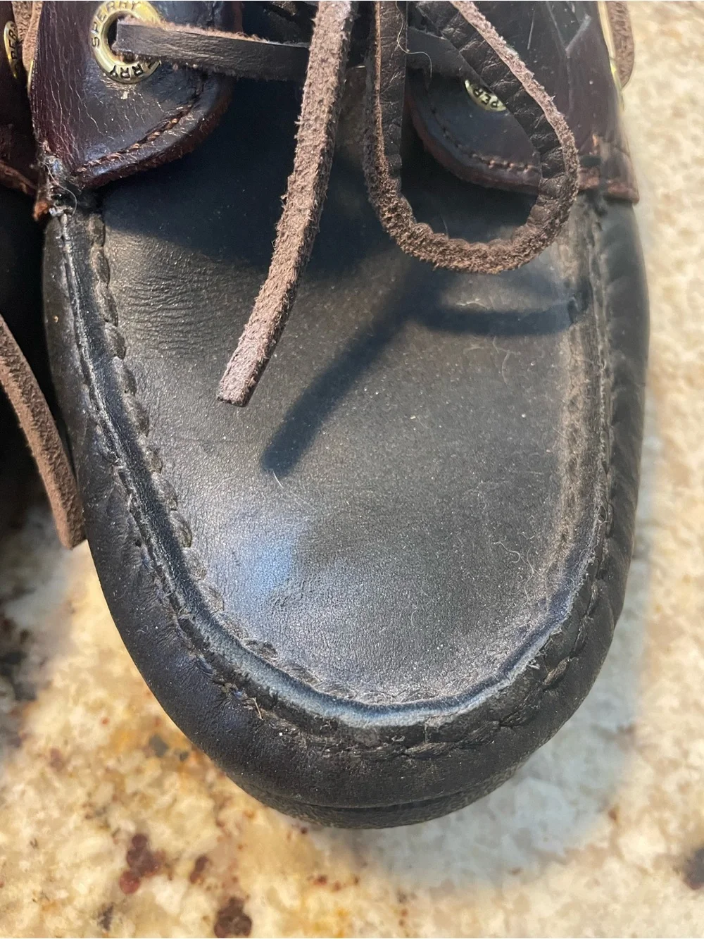 Sperry Men's Two-Tone Leather Boat Shoes in Dark Brown and Black